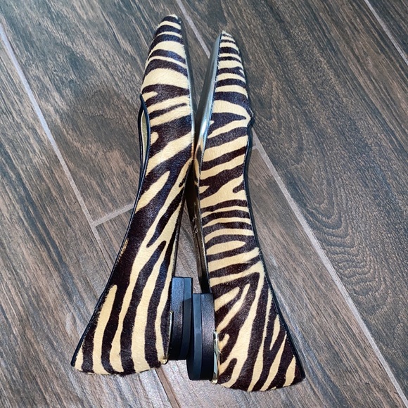 COPY - Emy Mack Megan zebra print pointy flats - Picture 4 of 9